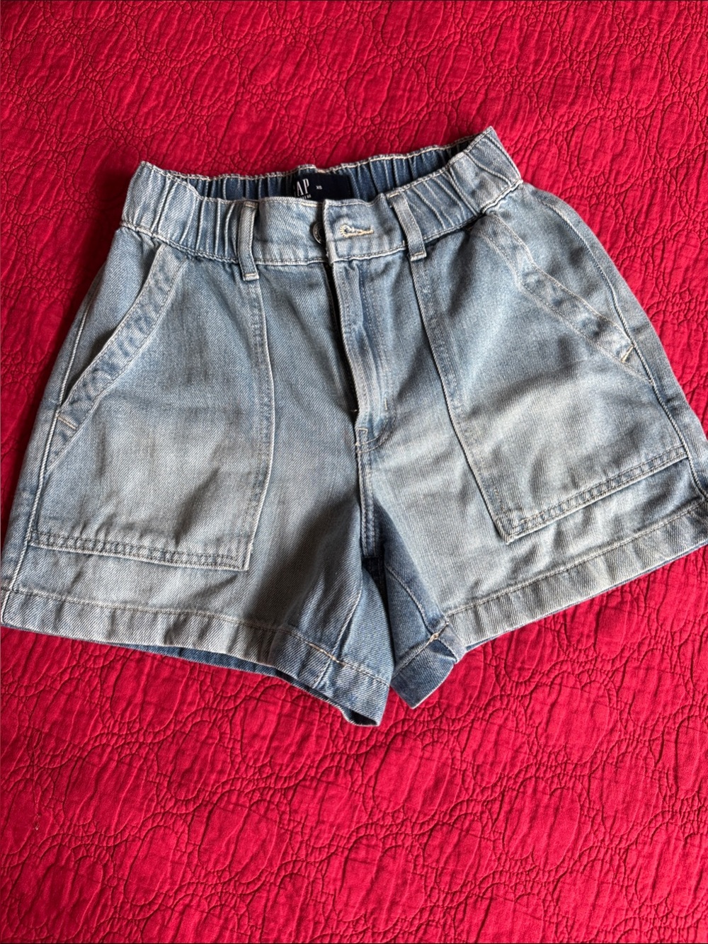 Gap  Washed Light Blue Denim Utility Shorts